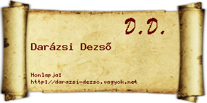 Darázsi Dezső névjegykártya